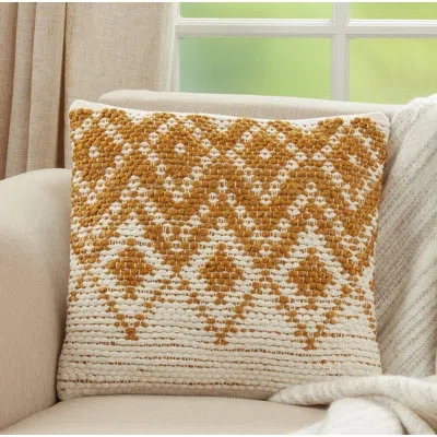 Saro Haniyah Square Pillow Cover & Insert In Polyester,polyfill
