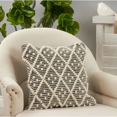 Saro Havok Square Cotton Pillow Cover & Insert In Polyester,polyfill