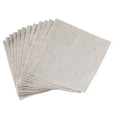 Saro Hemstitched Coaster In Natural
