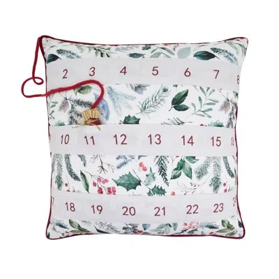 Saro Holiday Advent Calendar Throw Pillow Cover - Interactive Christmas Countdown Throw Pillow Cover For  In Does Not Apply