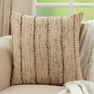 Saro Hugh Square Cotton Pillow Cover & Insert In Pillow Cover Only - No Insert