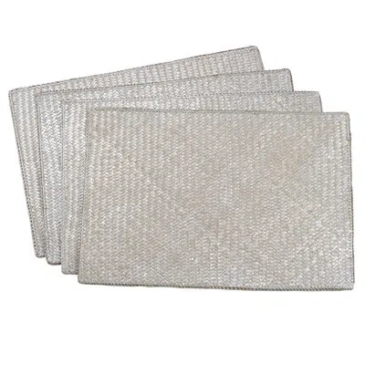 Saro Hyacinth Woven Placemat In Silver