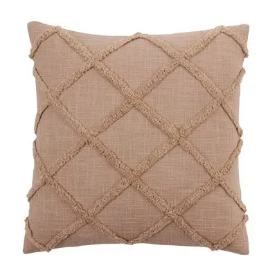 Saro Iero Cotton Throw Pillow In Natural,pillow Cover Only - No Insert