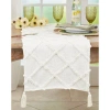 Saro Iero Rectangular Geometric Table Runner In Ivory