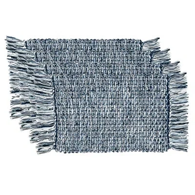 Saro Indie 14" Cotton Placemat In Navy