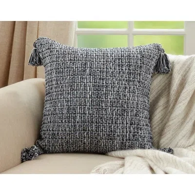 Saro Indie Square Cotton Pillow Cover & Insert In Polyester,polyfill