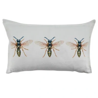 Saro Insectes Collection Lumbar Pillow In Polyester,polyfill,polyfill