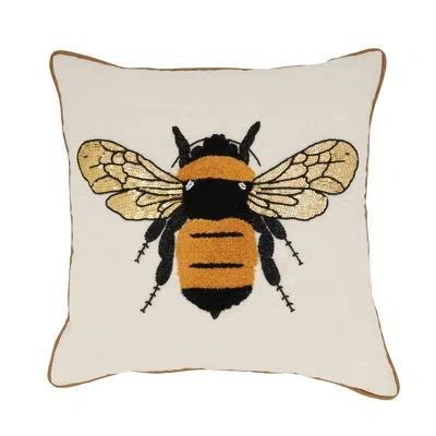Saro Insectes Collection Throw Pillow In Pillow Cover Only - No Insert