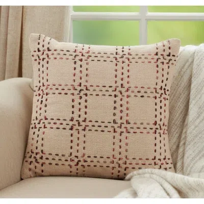 Saro Isla Berry Square Cotton Pillow Cover