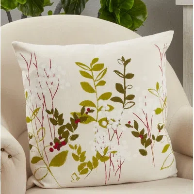 Saro Jardin Square Cotton Pillow Cover