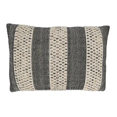 Saro Josette Collection Striped Cotton Throw Pillow In Down