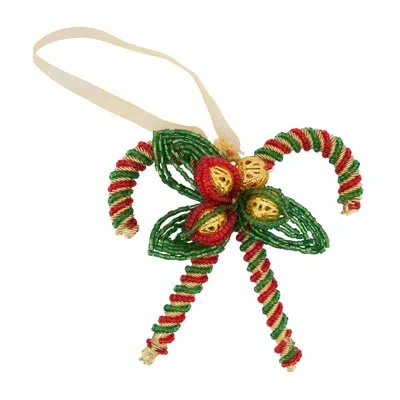 Saro Joyeux Nodl Collection  Holiday Shaped Ornament In Red,green