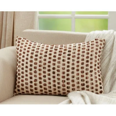 Saro June Rectangular Cotton Pillow Cover & Insert In Down Blend