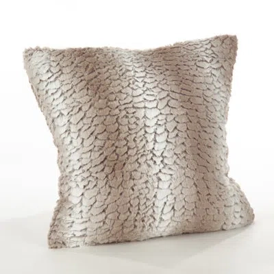Saro Juneau Glam Faux Fur Throw Pillow In Natural
