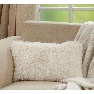 Saro Juneau Rectangular Pillow Cover & Insert In Polyester,polyfill,ivory