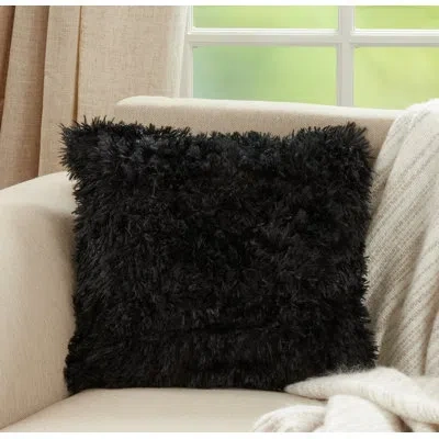 Saro Juneau Square Pillow Cover In Black