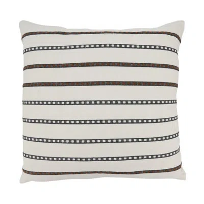 Saro Kailani Collection Striped Cotton Throw Pillow In Multi