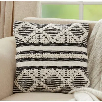 Saro Kema Square Cotton Pillow Cover