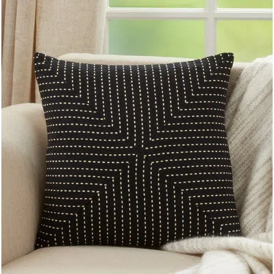 Saro Kema Square Cotton Pillow Cover & Insert In Polyester,polyfill