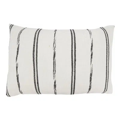 Saro Khione Collection Striped Cotton Pillow Cover