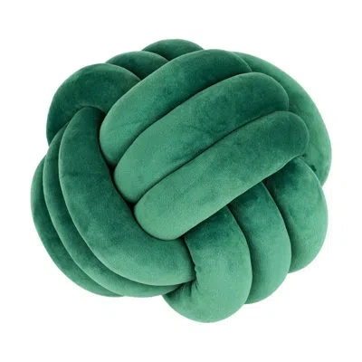 Saro Knot Ball Polyester Filled Throw Pillow - Plush Decorative Knot Throw Pillow For Modern Home Decor,  In Green