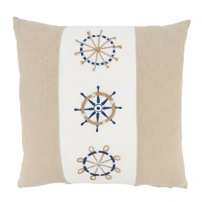 Saro Laguna Collection Cotton Throw Pillow In Down