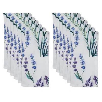 Saro Lavender Design Dinner Napkins (set Of 12)