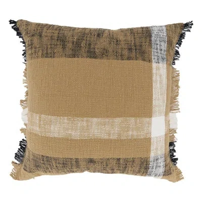 Saro Levi Collection Plaid Cotton Throw Pillow In Down