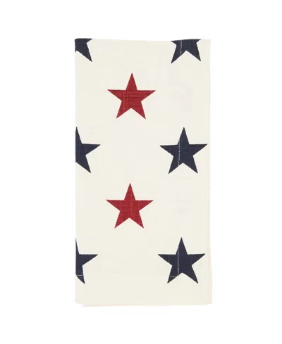Saro Lifestyle Americana Stars Napkin Set Of 4, 20"x20" In Red,white,blue
