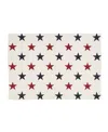 Saro Lifestyle Americana Stars Placemat Set Of 4, 14"x20" In Red,white,blue