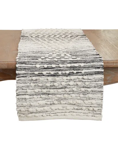 Saro Lifestyle Artisan Woven Stripe Diamond Table Runner, 16"x72" In Black