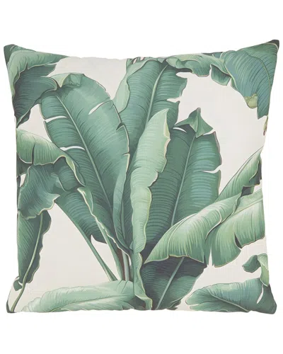 Saro Lifestyle Banana Leaf Outdoor Pillow In Green