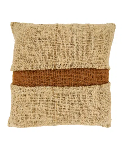 SARO LIFESTYLE BANDED DOWN FILLED DECORATIVE PILLOW, 20" X 20"