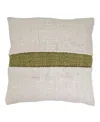 Saro Lifestyle Banded Down Filled Decorative Pillow, 20" X 20" In White