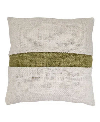 SARO LIFESTYLE BANDED DOWN FILLED DECORATIVE PILLOW, 20" X 20"