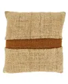 Saro Lifestyle Banded Down Filled Decorative Pillow, 20" X 20" In Brown