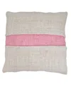 Saro Lifestyle Banded Down Filled Decorative Pillow, 20" X 20" In Pink