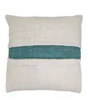 Saro Lifestyle Banded Down Filled Decorative Pillow, 20" X 20" In White