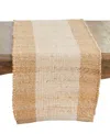 Saro Lifestyle Banded Table Runner, 16" X 72" In Brown