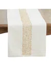 Saro Lifestyle Beaded Band Table Runner, 16" X 72" In White