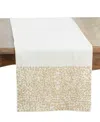 Saro Lifestyle Beaded Band Table Runner, 16" X 72" In White