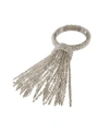 Saro Lifestyle Beaded Spray Design Event Napkin Ring, Set Of 4 In Silver