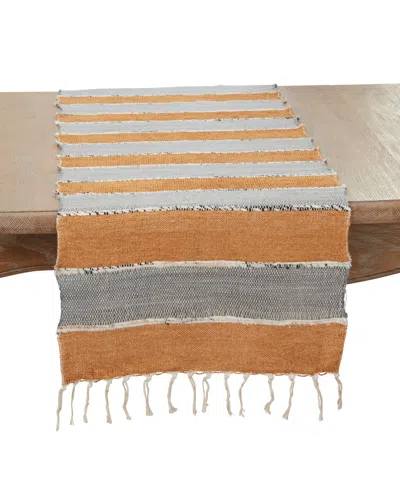 Saro Lifestyle Boho Chic Fringe-edged Table Runner, 16"x72" In Terracotta