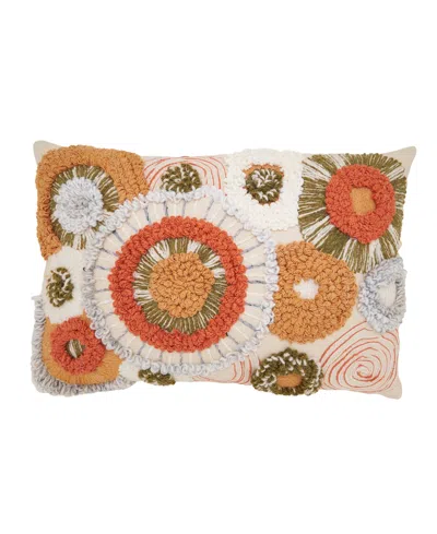 Saro Lifestyle Boho Circles Down Filled Decorative Pillow, 16" X 24" In Multi