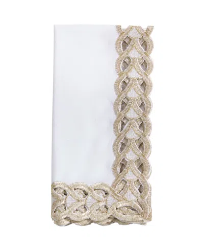 Saro Lifestyle Braided Bliss Border Napkin Set Of 4, 20"x20" In Gold