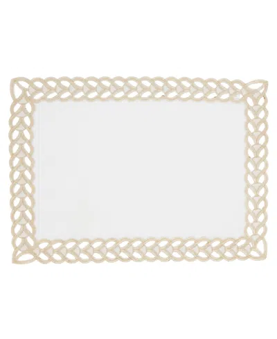 Saro Lifestyle Braided Bliss Border Placemat Set Of 4,14"x20" In Gold