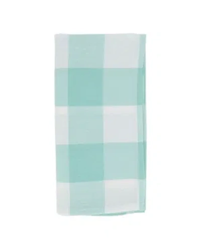 Saro Lifestyle Buffalo Plaid Check Pattern Design Cotton Napkins, Set Of 4, 20" X 20" In Green
