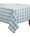 Saro Lifestyle Buffalo Plaid Design Cotton Blend Tablecloth, 70" X 70" In Blue