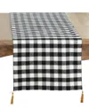 Saro Lifestyle Buffalo Plaid Merry Table Runner, 16" X 72" In Black