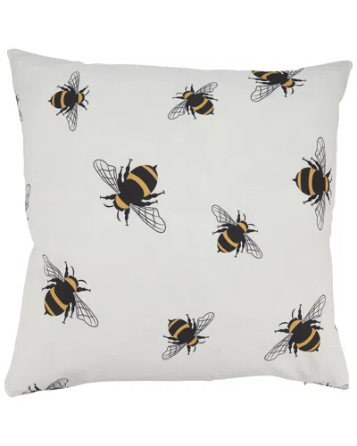Saro Lifestyle Bumble Bee Outdoor Pillow In Ivory